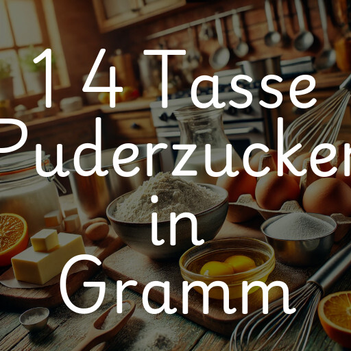 1 4 Tasse Puderzucker in Gramm