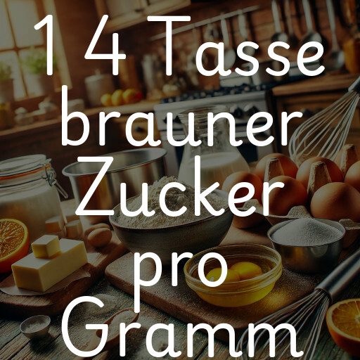 1 4 Tasse brauner Zucker pro Gramm