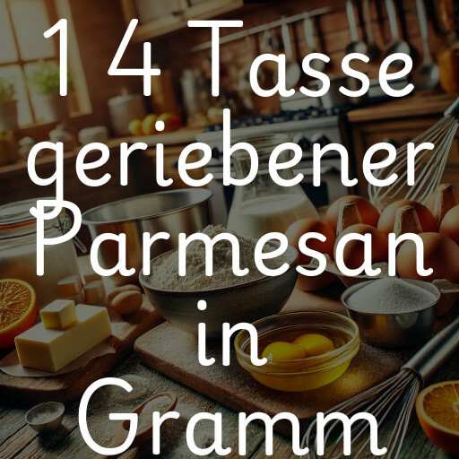 1 4 Tasse geriebener Parmesan in Gramm