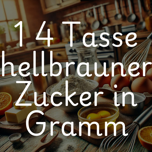 1 4 Tasse hellbrauner Zucker in Gramm