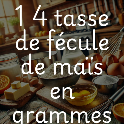 1 4 tasse de fécule de maïs en grammes