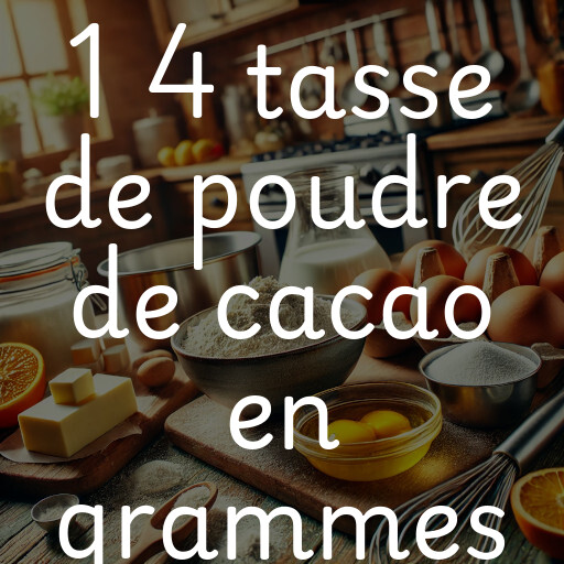 1 4 tasse de poudre de cacao en grammes