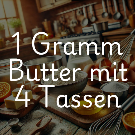 1 Gramm Butter mit 4 Tassen