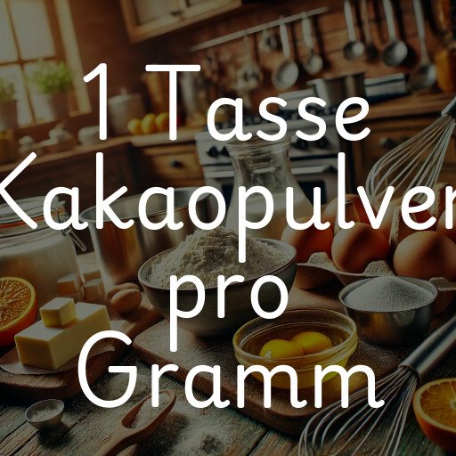 1 Tasse Kakaopulver pro Gramm