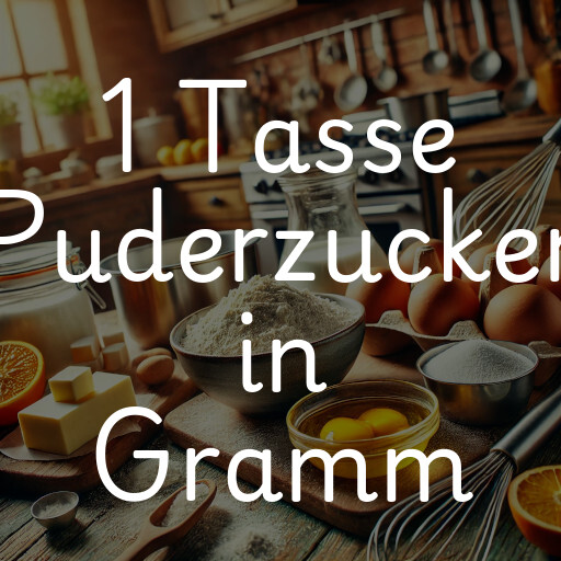 1 Tasse Puderzucker in Gramm