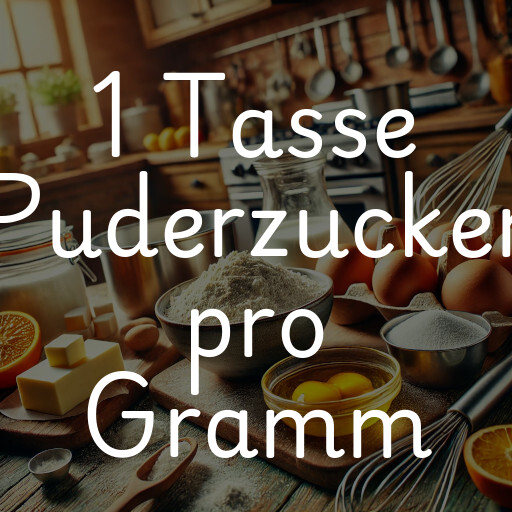 1 Tasse Puderzucker pro Gramm