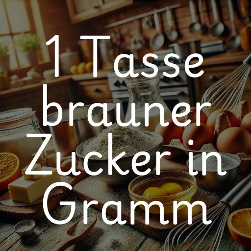 1 Tasse brauner Zucker in Gramm