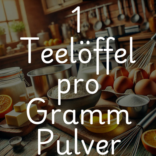 1 Teelöffel pro Gramm Pulver