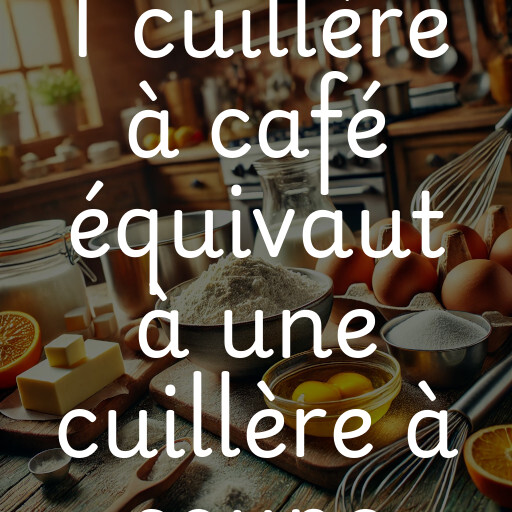 1 cuillère à café équivaut à une cuillère à soupe