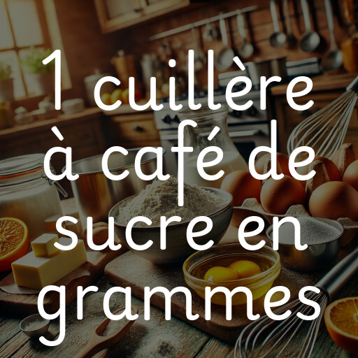 1 cuillère à café de sucre en grammes