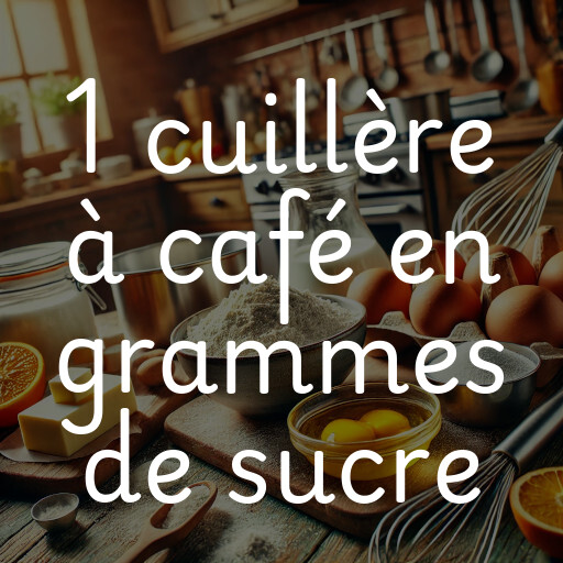 1 cuillère à café en grammes de sucre