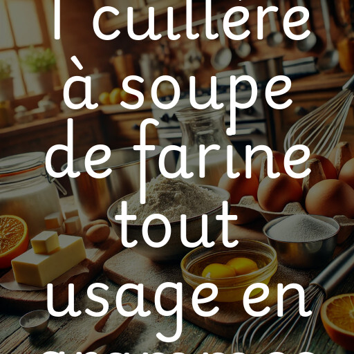 1 cuillère à soupe de farine tout usage en grammes