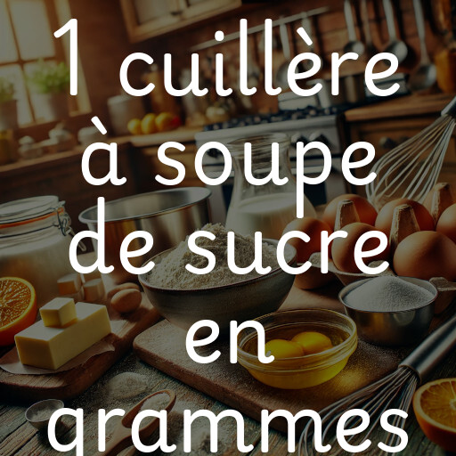 1 cuillère à soupe de sucre en grammes