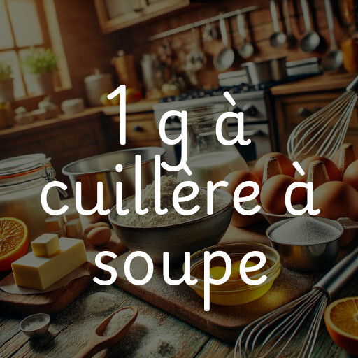 1 g à cuillère à soupe