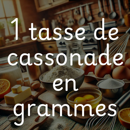 1 tasse de cassonade en grammes