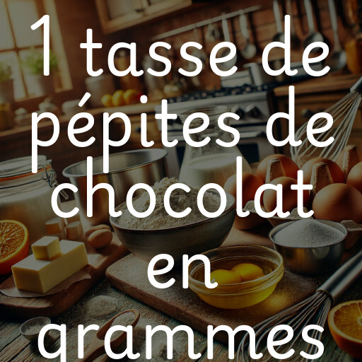 1 tasse de pépites de chocolat en grammes