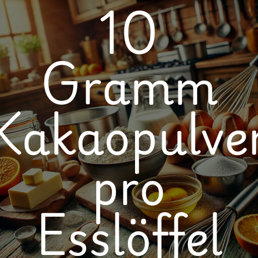 10 Gramm Kakaopulver pro Esslöffel