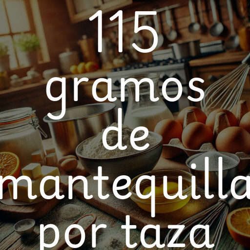 115 gramos de mantequilla por taza