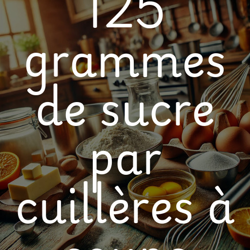 125 grammes de sucre par cuillères à soupe