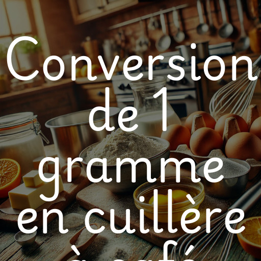 Conversion de 1 gramme en cuillère à café